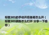 标致301的手动开后备箱怎么开（标致301钥匙怎么打开 分享一下给你）