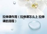 拉伸课作用（拉伸课怎么上 拉伸课的流程）