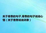关于青春的句子,青春的句子说说心情（关于青春说说语录）