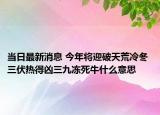 当日最新消息 今年将迎破天荒冷冬 三伏热得凶三九冻死牛什么意思