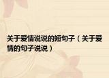 关于爱情说说的短句子（关于爱情的句子说说）