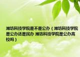 潍坊科技学院是不是公办（潍坊科技学院是公办还是民办 潍坊科技学院是公办高校吗）