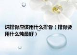 炖排骨应该用什么排骨（排骨要用什么炖最好）