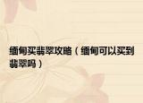 缅甸买翡翠攻略（缅甸可以买到翡翠吗）