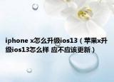 iphone x怎么升级ios13（苹果x升级ios13怎么样 应不应该更新）