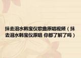 抹去泪水韩宝仪歌曲原唱视频（抹去泪水韩宝仪原唱 你都了解了吗）