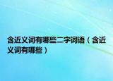 含近义词有哪些二字词语（含近义词有哪些）