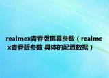 realmex青春版屏幕参数（realme x青春版参数 具体的配置数据）