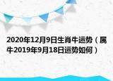2020年12月9日生肖牛运势（属牛2019年9月18日运势如何）