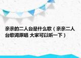 亲亲的二人台是什么歌（亲亲二人台歌词原唱 大家可以听一下）