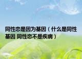 同性恋是因为基因（什么是同性基因 同性恋不是疾病）