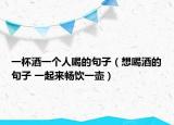 一杯酒一个人喝的句子（想喝酒的句子 一起来畅饮一壶）