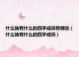 什么独有什么的四字成语有哪些（什么独有什么的四字成语）