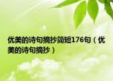 优美的诗句摘抄简短176句（优美的诗句摘抄）