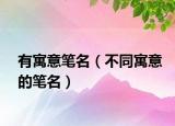 有寓意笔名（不同寓意的笔名）