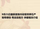 9月21日最新更新内容翡翠原石产地有哪些 有这些地方 详细情况介绍