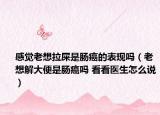 感觉老想拉屎是肠癌的表现吗（老想解大便是肠癌吗 看看医生怎么说）
