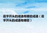 霜字开头的成语有哪些成语（霜字开头的成语有哪些）