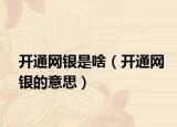 开通网银是啥（开通网银的意思）
