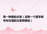 有一种爱的文案（没有一个爱字却句句含情的文案有哪些）