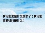 梦见前妻是什么意思了（梦见前妻的征兆是什么）