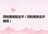周姓男孩取名字（周姓男孩名字精选）
