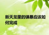 新天龙里的镇暴应该如何完成