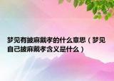 梦见有披麻戴孝的什么意思（梦见自己披麻戴孝含义是什么）