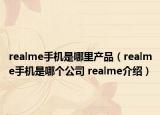 realme手机是哪里产品（realme手机是哪个公司 realme介绍）