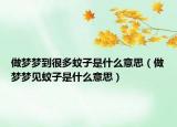 做梦梦到很多蚊子是什么意思（做梦梦见蚊子是什么意思）