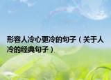 形容人冷心更冷的句子（关于人冷的经典句子）
