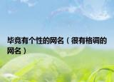 毕竟有个性的网名（很有格调的网名）