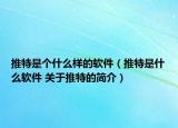 推特是个什么样的软件（推特是什么软件 关于推特的简介）
