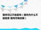 猪肉可以不放姜吗（猪肉为什么不能放姜 猪肉怎杨去腥）