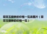 翡翠玉貔貅的价格一览表图片（翡翠玉貔貅的价格一览）