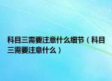 科目三需要注意什么细节（科目三需要注意什么）