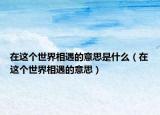 在这个世界相遇的意思是什么（在这个世界相遇的意思）