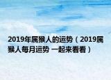2019年属猴人的运势（2019属猴人每月运势 一起来看看）