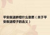 平安夜送脐橙什么意思（关于平安夜送橙子的含义）