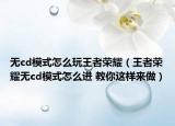 无cd模式怎么玩王者荣耀（王者荣耀无cd模式怎么进 教你这样来做）