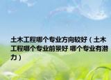 土木工程哪个专业方向较好（土木工程哪个专业前景好 哪个专业有潜力）