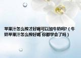 苹果汁怎么榨才好喝可以加牛奶吗?（牛奶苹果汁怎么榨好喝 你都学会了吗）