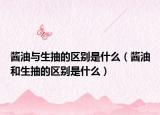 酱油与生抽的区别是什么（酱油和生抽的区别是什么）