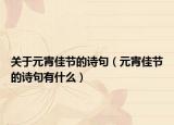 关于元宵佳节的诗句（元宵佳节的诗句有什么）