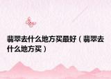 翡翠去什么地方买最好（翡翠去什么地方买）