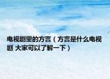 电视剧里的方言（方言是什么电视剧 大家可以了解一下）
