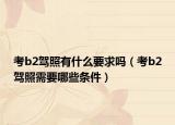 考b2驾照有什么要求吗（考b2驾照需要哪些条件）