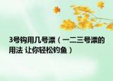 3号钩用几号漂（一二三号漂的用法 让你轻松钓鱼）