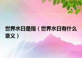 世界水日是指（世界水日有什么意义）
