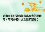 吃海参的好处和禁忌吃海参的副作用（吃海参有什么功效和禁忌）
